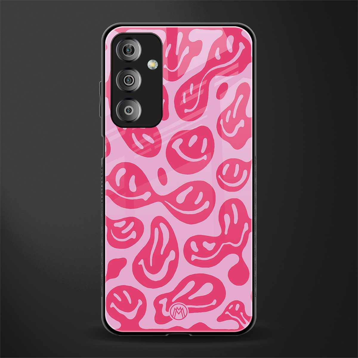 acid smiles bubblegum pink edition back phone cover | glass case for samsung galaxy f23 5g