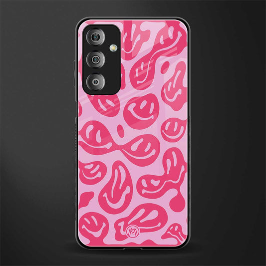 acid smiles bubblegum pink edition back phone cover | glass case for samsung galaxy f23 5g