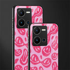 acid smiles bubblegum pink edition back phone cover | glass case for vivo y35 4g