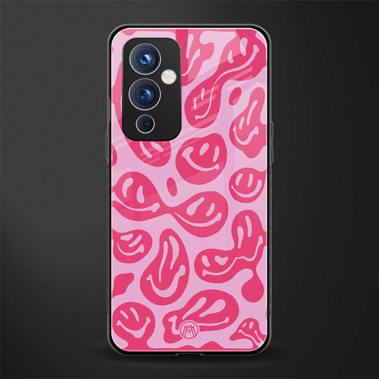 acid smiles bubblegum pink edition back phone cover | glass case for oneplus 9