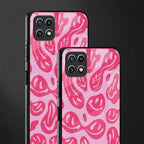 acid smiles bubblegum pink edition back phone cover | glass case for samsung galaxy f42