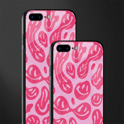 acid smiles bubblegum pink edition glass case for iphone 7 plus image-2