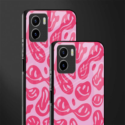 acid smiles bubblegum pink edition back phone cover | glass case for vivo y72