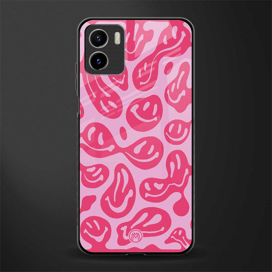 acid smiles bubblegum pink edition back phone cover | glass case for vivo y72