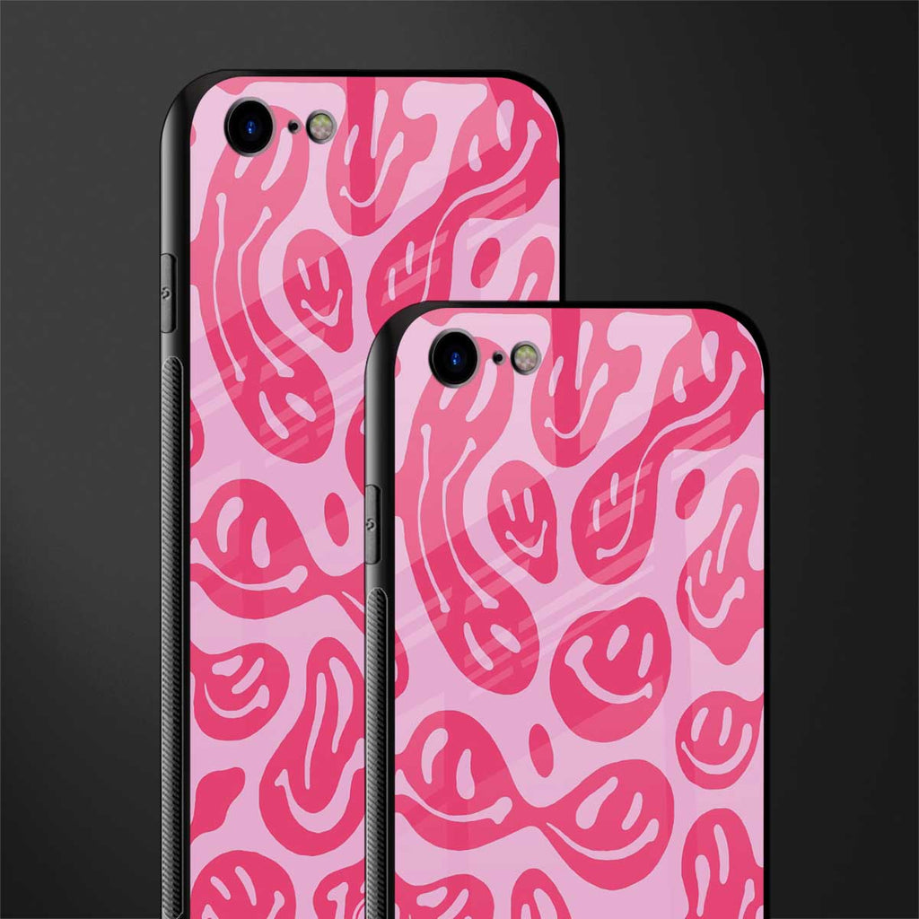 acid smiles bubblegum pink edition glass case for iphone 7 image-2