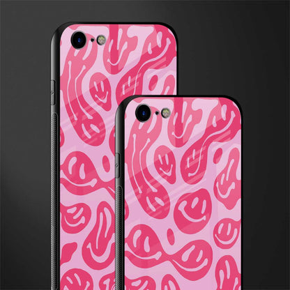 acid smiles bubblegum pink edition glass case for iphone se 2020 image-2