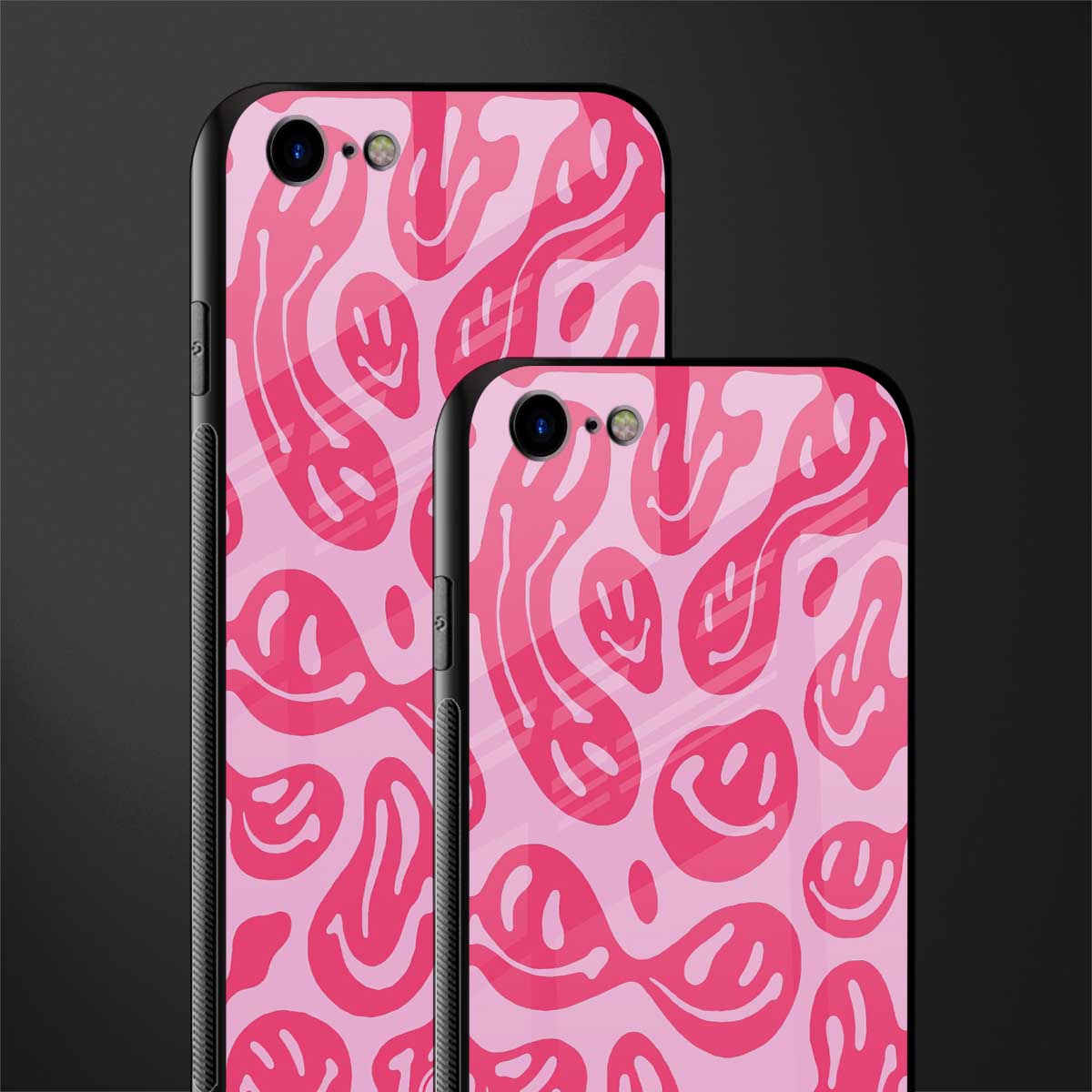 acid smiles bubblegum pink edition glass case for iphone 8 image-2
