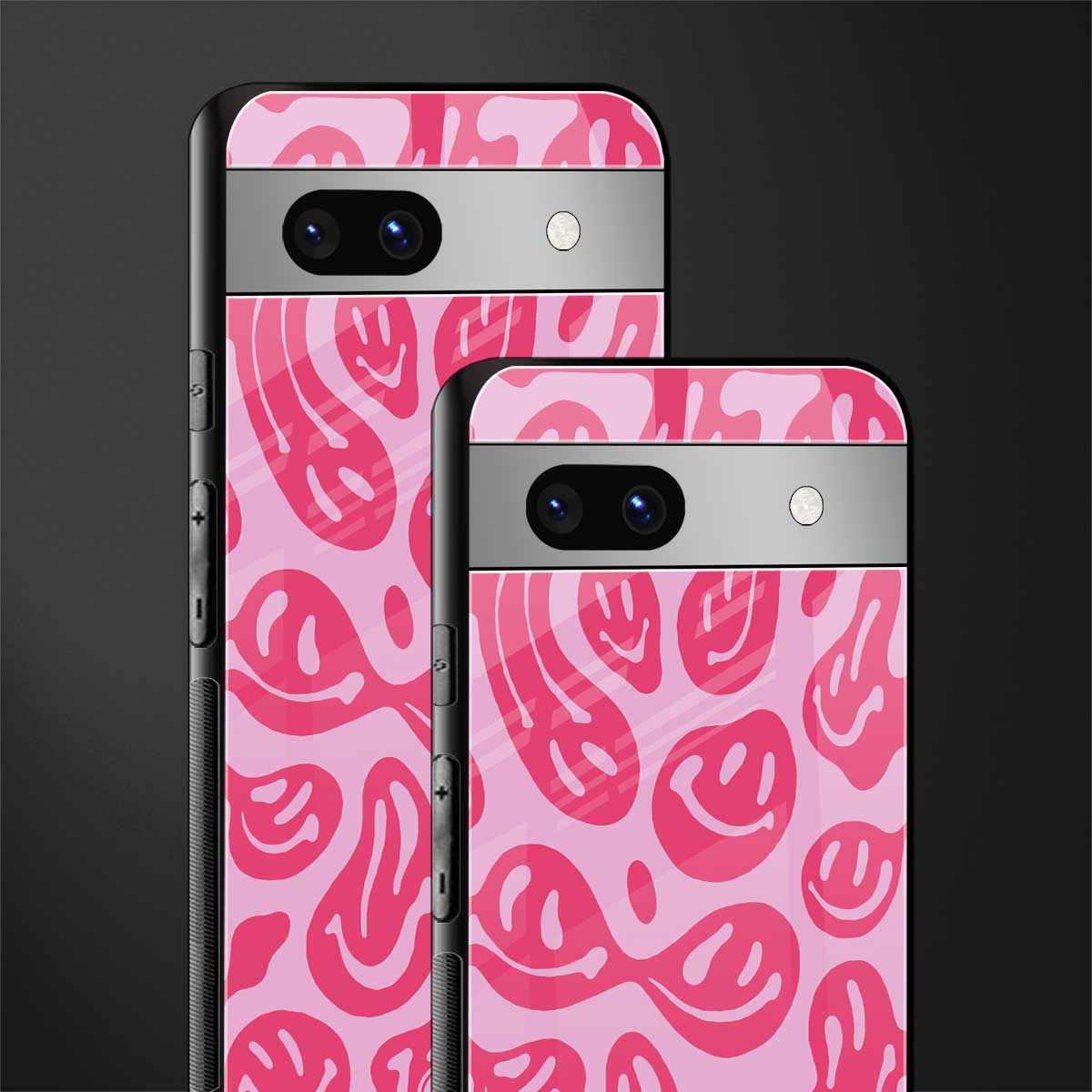 acid smiles bubblegum pink edition back phone cover | glass case for Google Pixel 7A