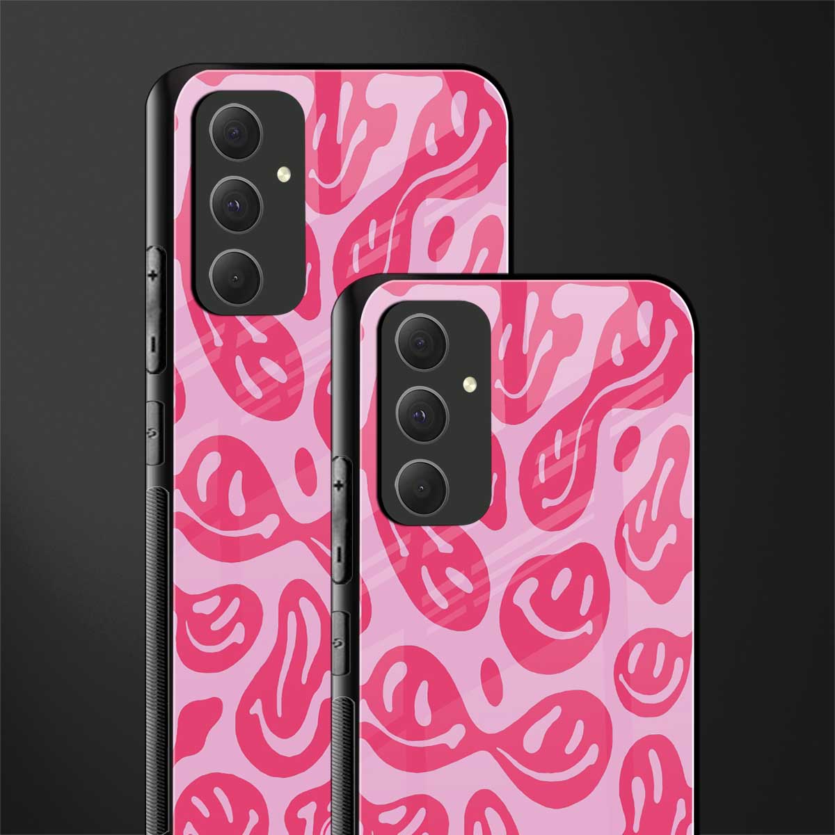 acid smiles bubblegum pink edition back phone cover | glass case for samsung galaxy a54 5g