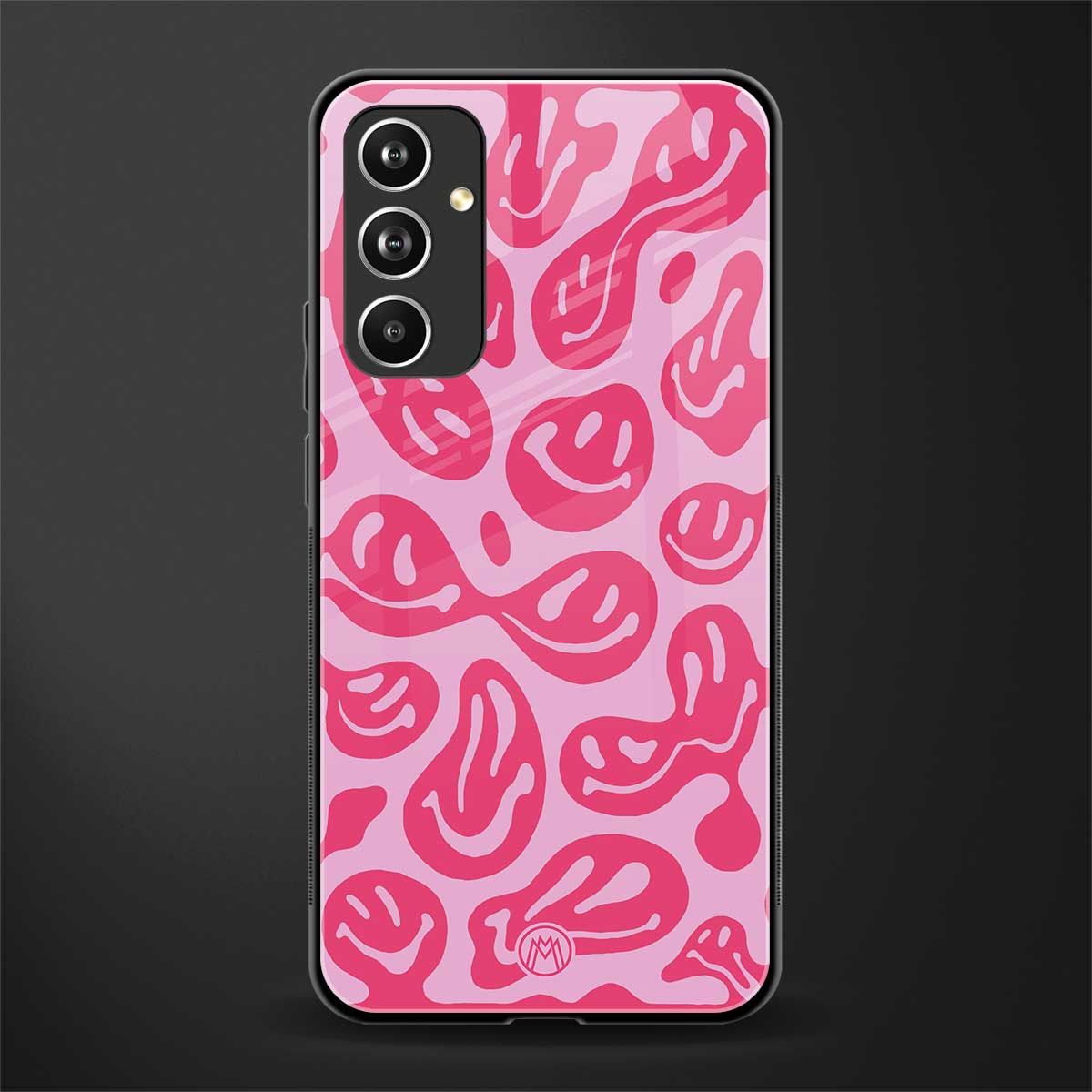 acid smiles bubblegum pink edition back phone cover | glass case for samsung galaxy a54 5g