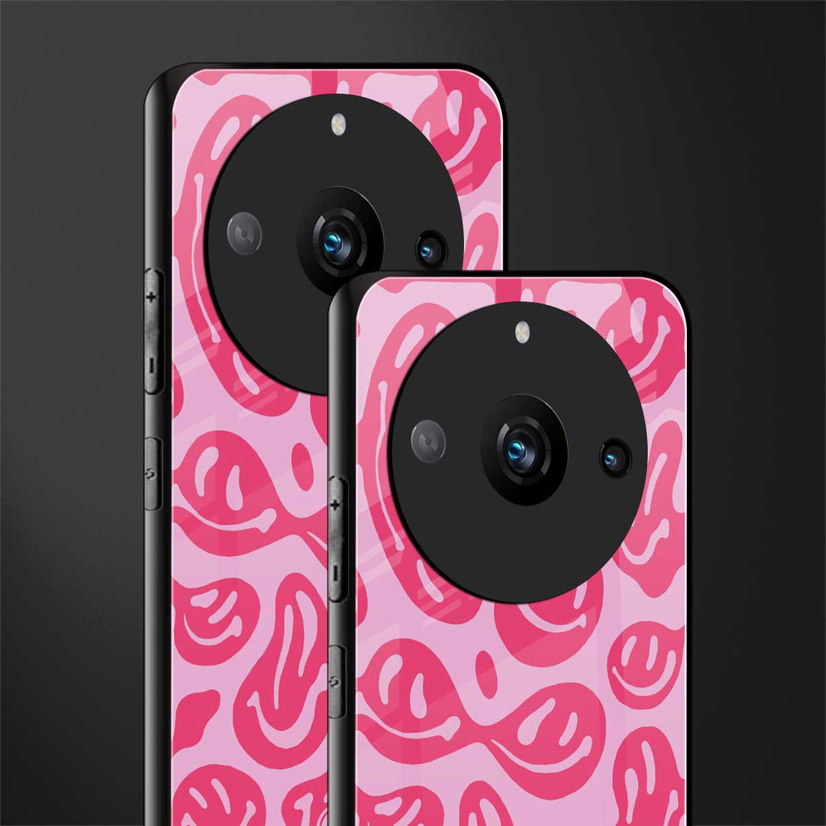 acid smiles bubblegum pink edition back phone cover | glass case for realme 11 pro 5g