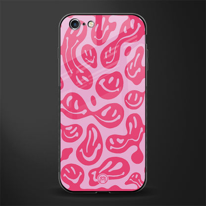 acid smiles bubblegum pink edition glass case for iphone 6 plus image