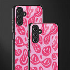 acid smiles bubblegum pink edition back phone cover | glass case for samsun galaxy a24 4g