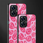 acid smiles bubblegum pink edition back phone cover | glass case for realme c55