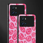 acid smiles bubblegum pink edition back phone cover | glass case for iQOO 9 Pro
