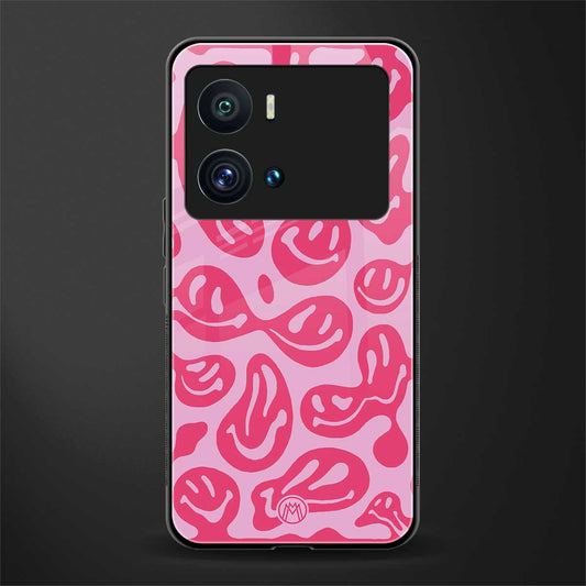 acid smiles bubblegum pink edition back phone cover | glass case for iQOO 9 Pro