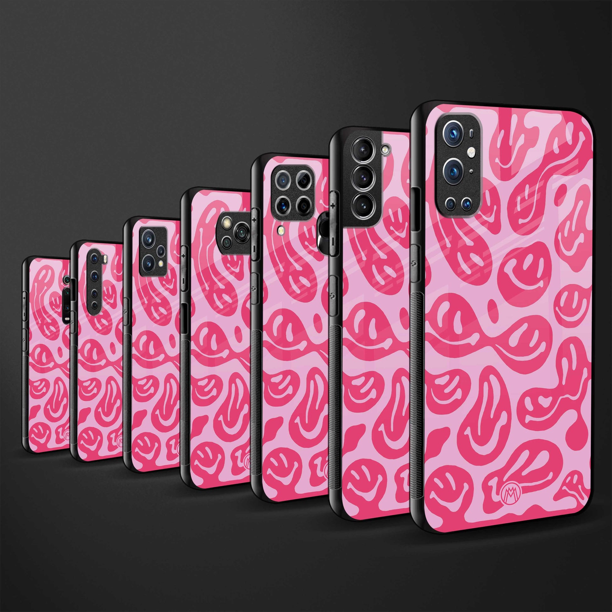 acid smiles bubblegum pink edition back phone cover | glass case for realme 11 pro 5g