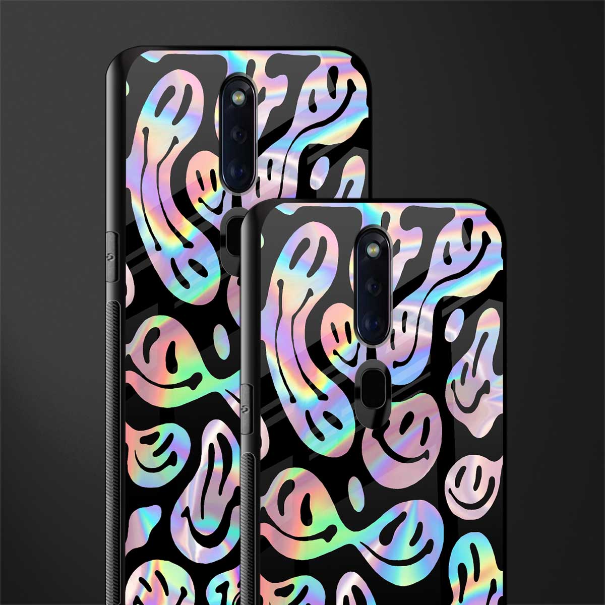 acid smiles chromatic edition glass case for oppo f11 pro image-2