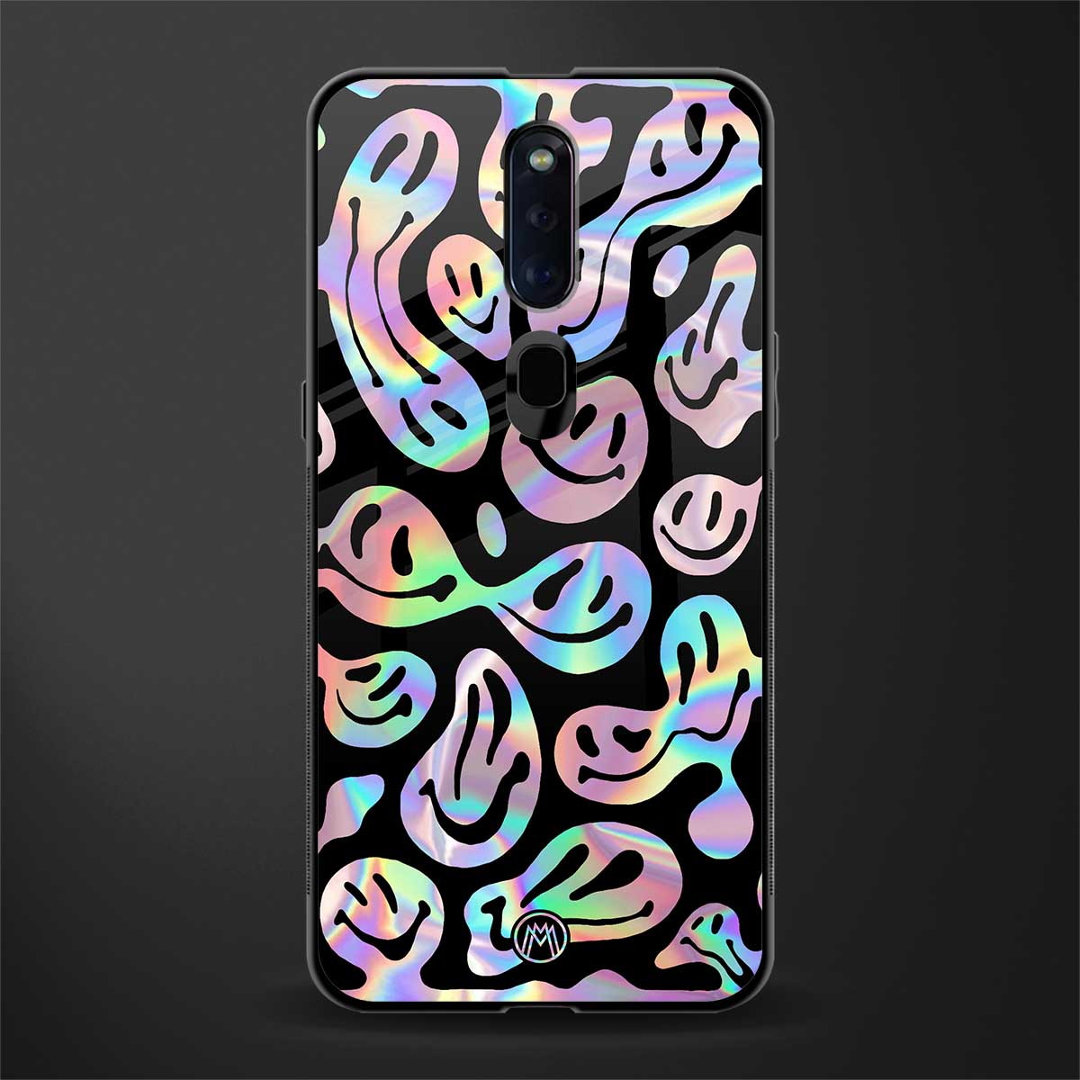acid smiles chromatic edition glass case for oppo f11 pro image
