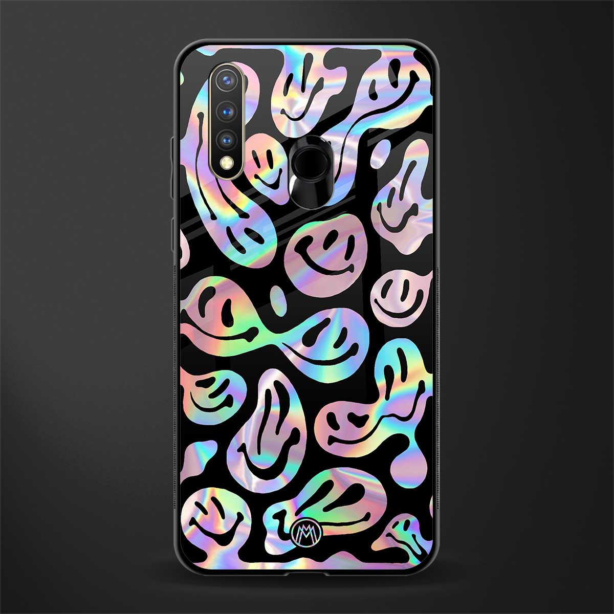 acid smiles chromatic edition glass case for vivo u20 image