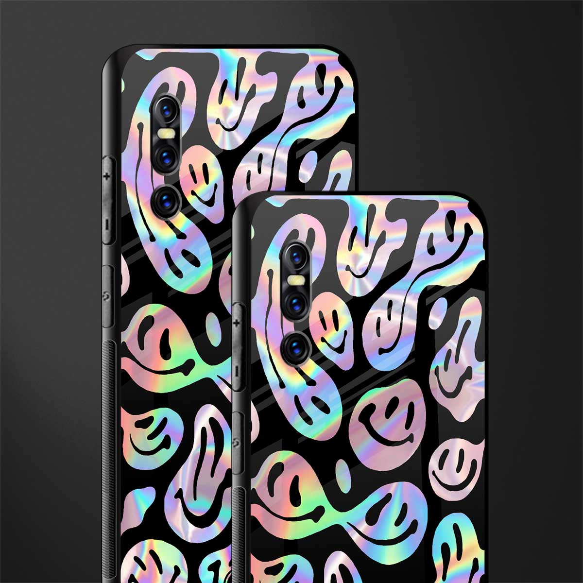 acid smiles chromatic edition glass case for vivo v15 pro image-2
