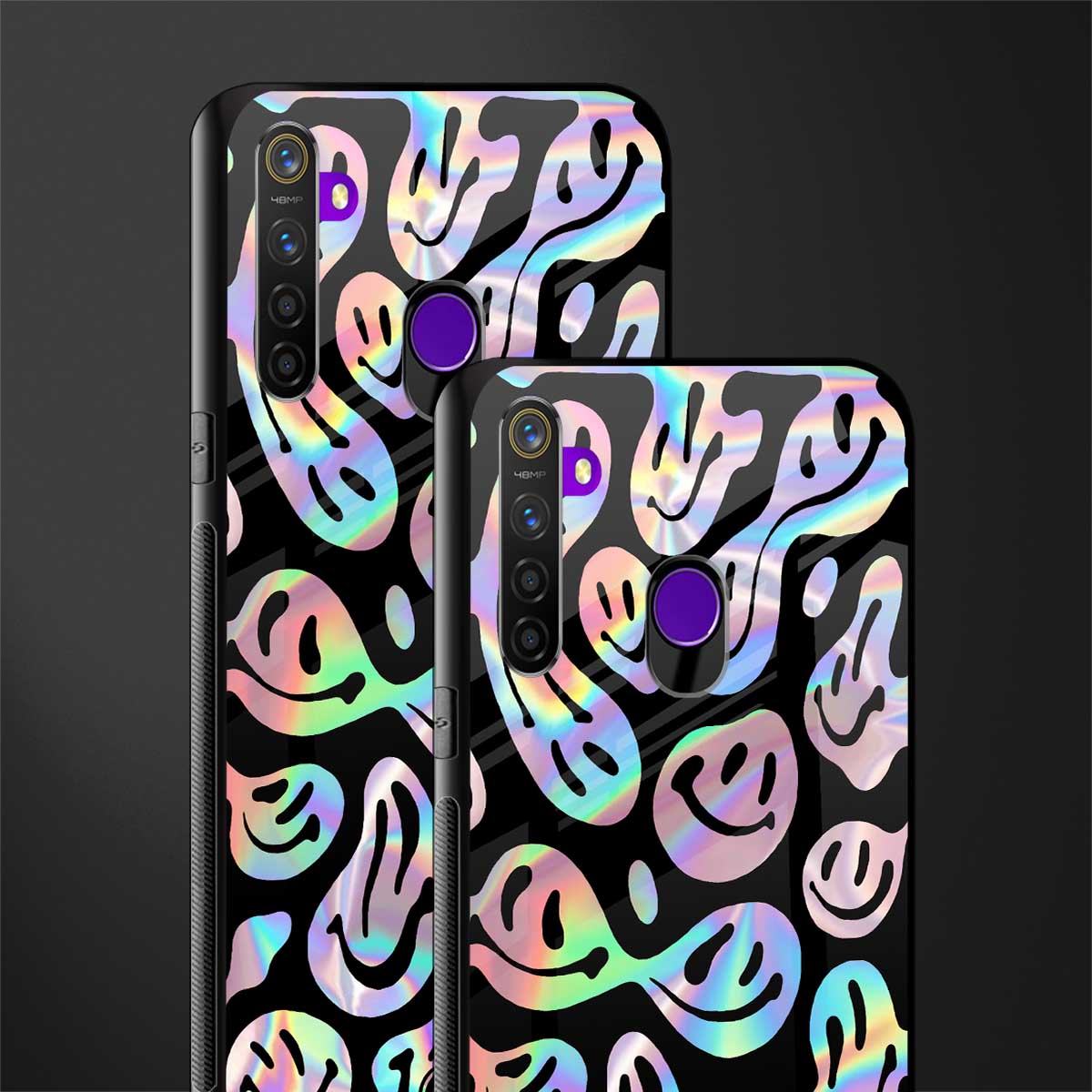 acid smiles chromatic edition glass case for realme 5 image-2
