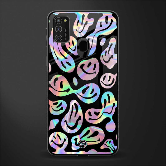 acid smiles chromatic edition glass case for samsung galaxy m30s image