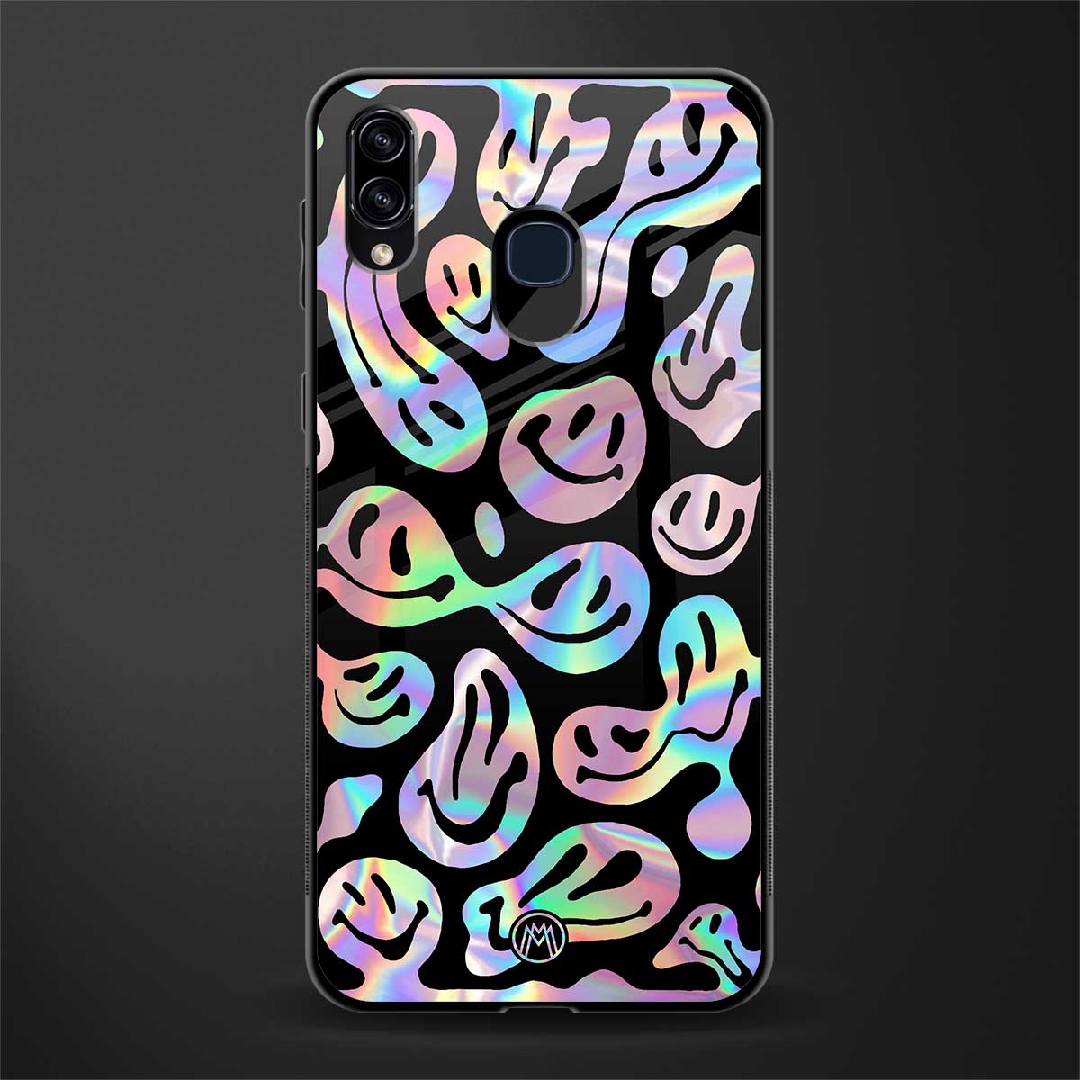 acid smiles chromatic edition glass case for samsung galaxy m10s image