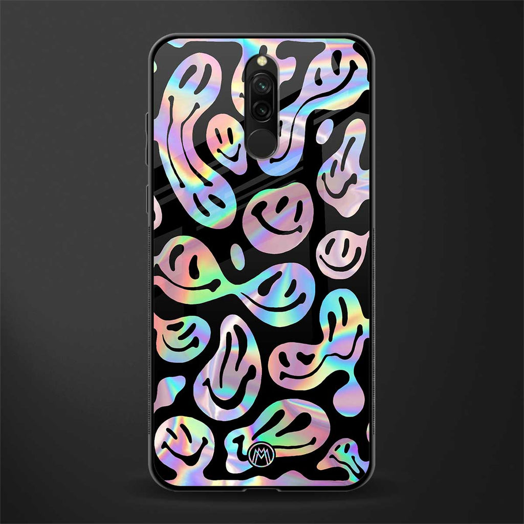 acid smiles chromatic edition glass case for redmi 8 image