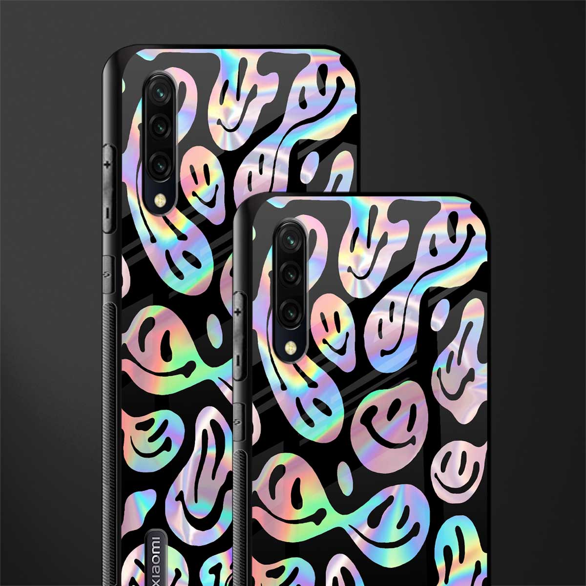 acid smiles chromatic edition glass case for mi a3 redmi a3 image-2