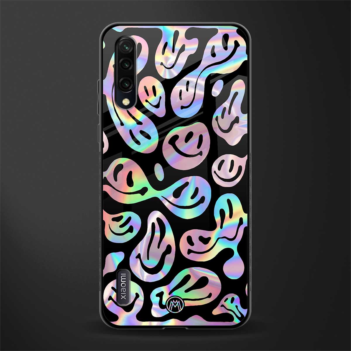 acid smiles chromatic edition glass case for mi a3 redmi a3 image