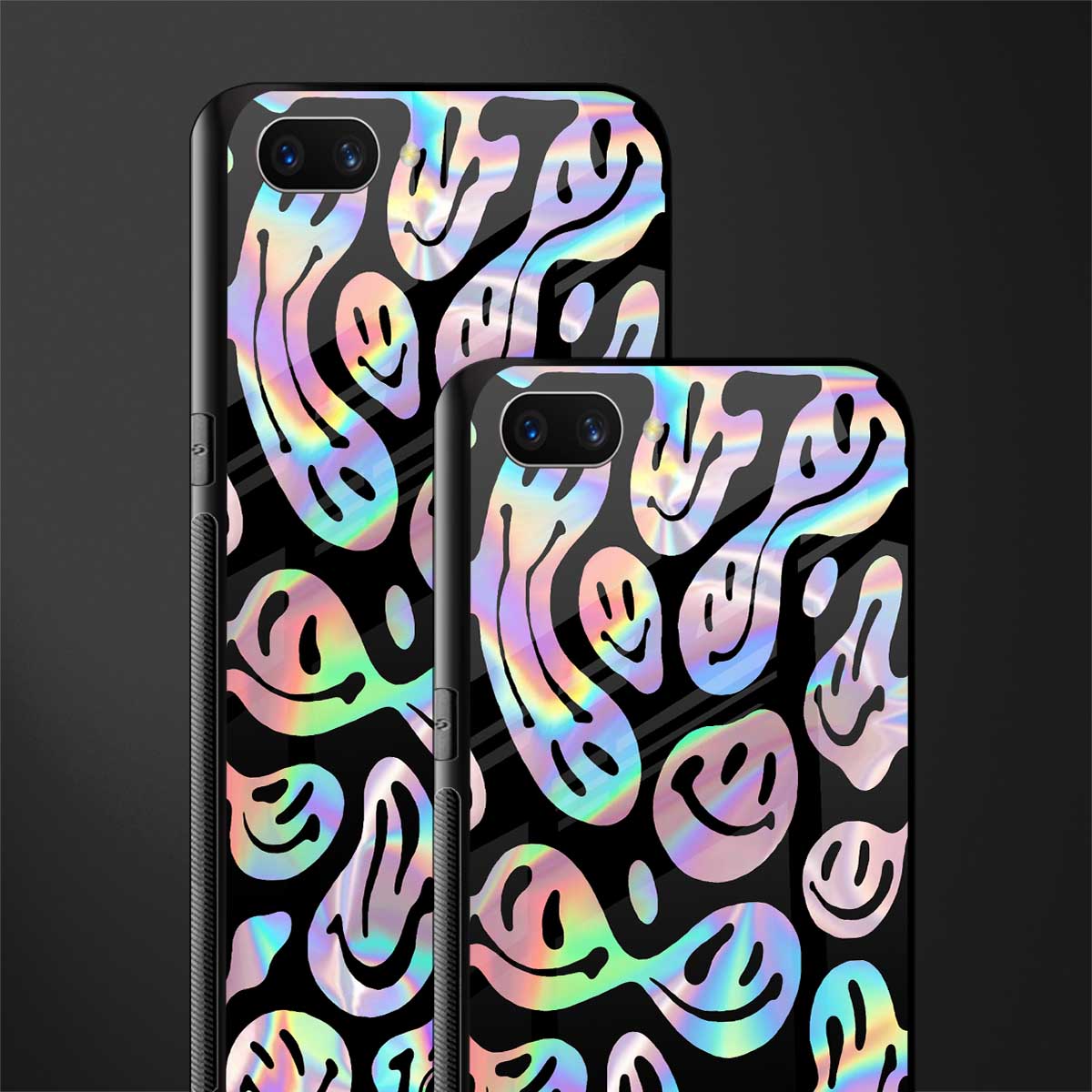 acid smiles chromatic edition glass case for oppo a3s image-2