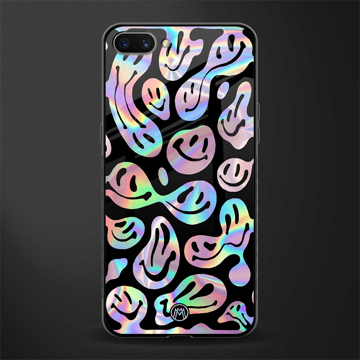 acid smiles chromatic edition glass case for realme c1 image