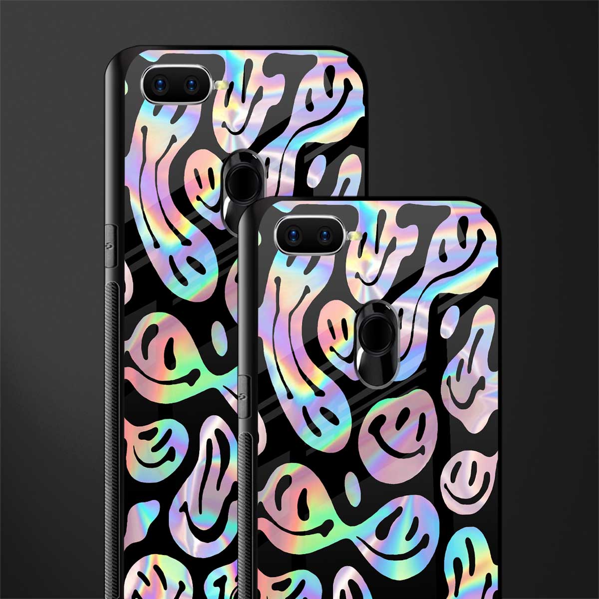 acid smiles chromatic edition glass case for oppo a12 image-2