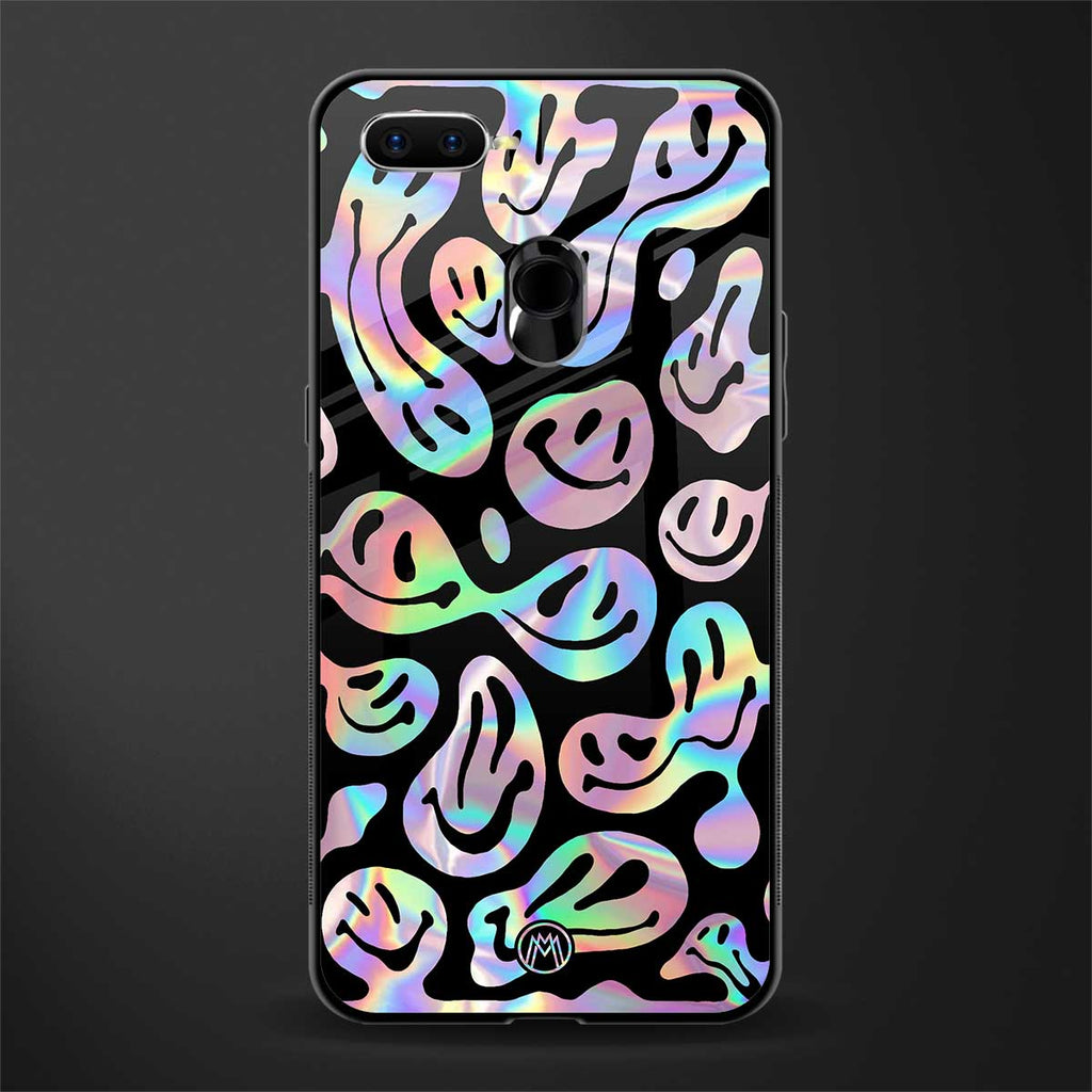 acid smiles chromatic edition glass case for oppo a12 image