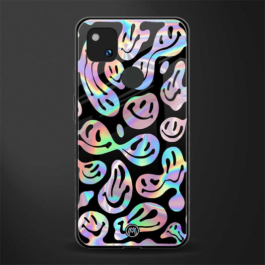 acid smiles chromatic edition back phone cover | glass case for google pixel 4a 4g