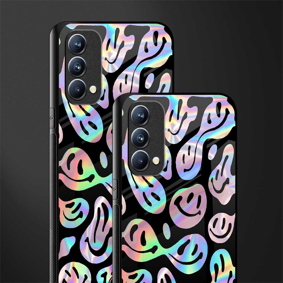 acid smiles chromatic edition glass case for oppo f19 image-2