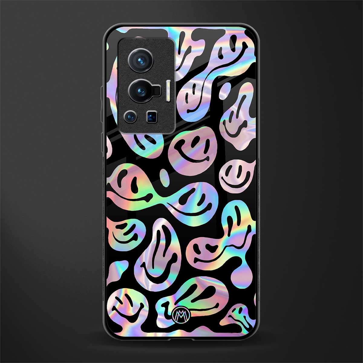 acid smiles chromatic edition glass case for vivo x70 pro image