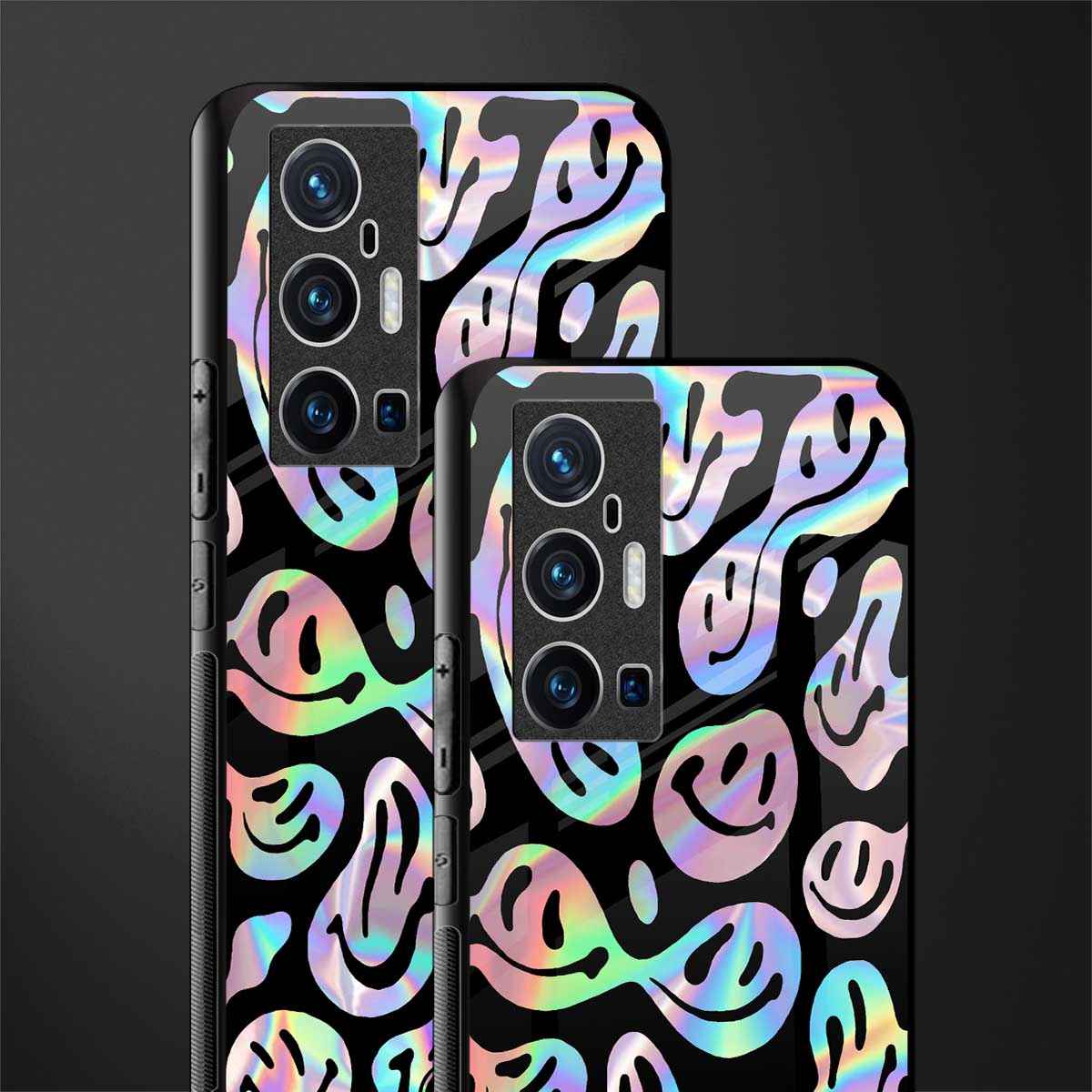 acid smiles chromatic edition glass case for vivo x70 pro plus image-2