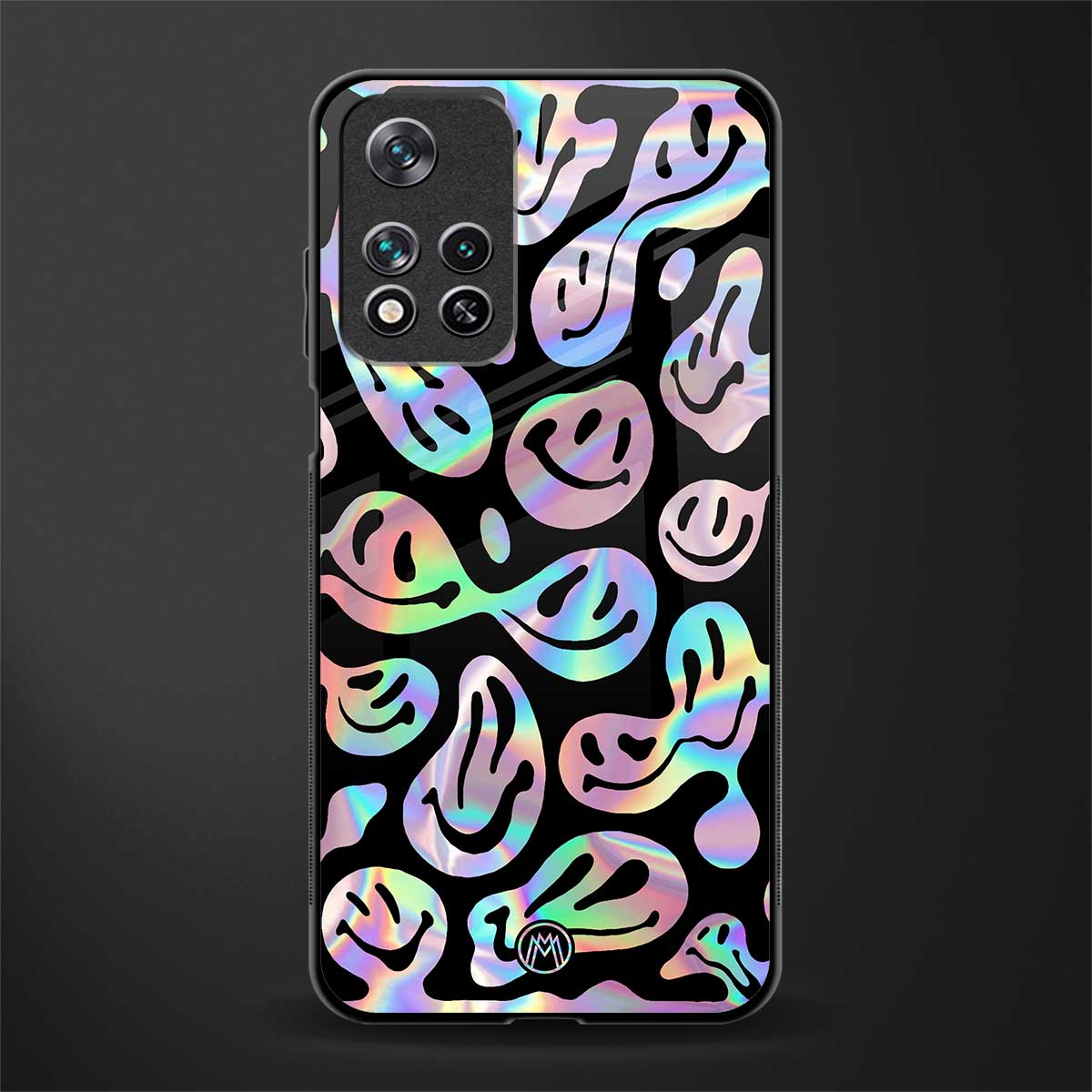 acid smiles chromatic edition glass case for poco m4 pro 5g image