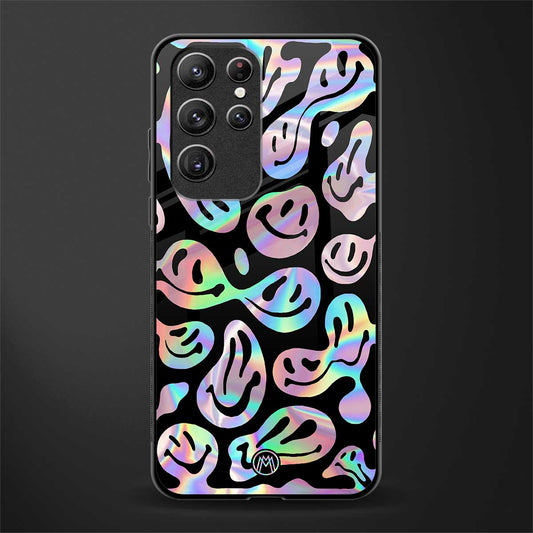 acid smiles chromatic edition glass case for samsung galaxy s21 ultra image