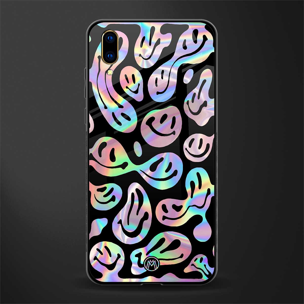 acid smiles chromatic edition glass case for vivo v11 pro image