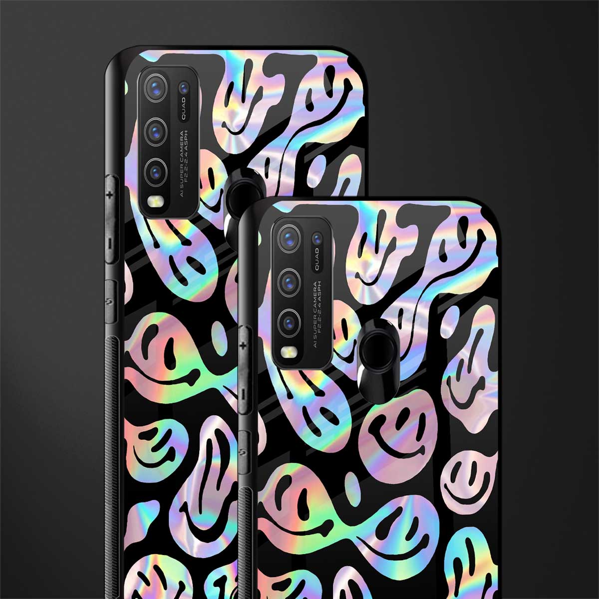 acid smiles chromatic edition glass case for vivo y30 image-2