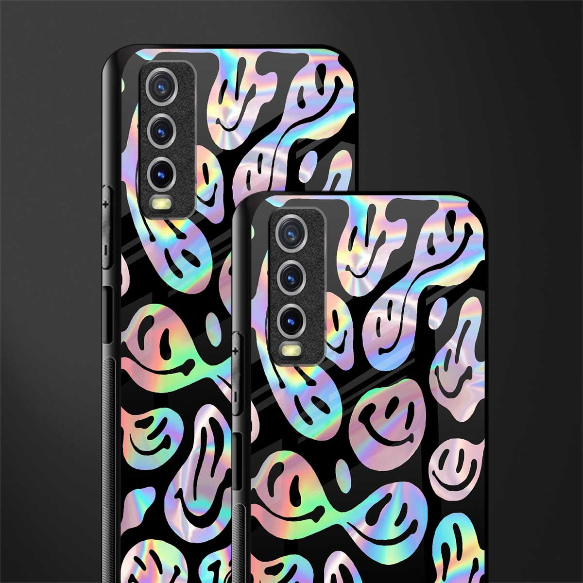 acid smiles chromatic edition glass case for vivo y12g image-2