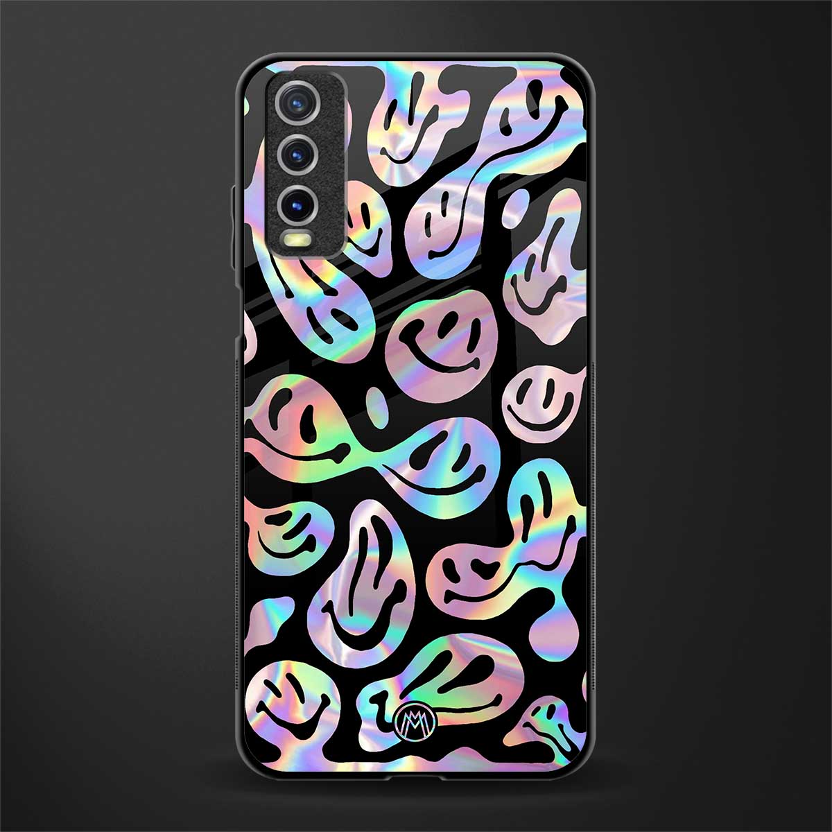 acid smiles chromatic edition glass case for vivo y20 image