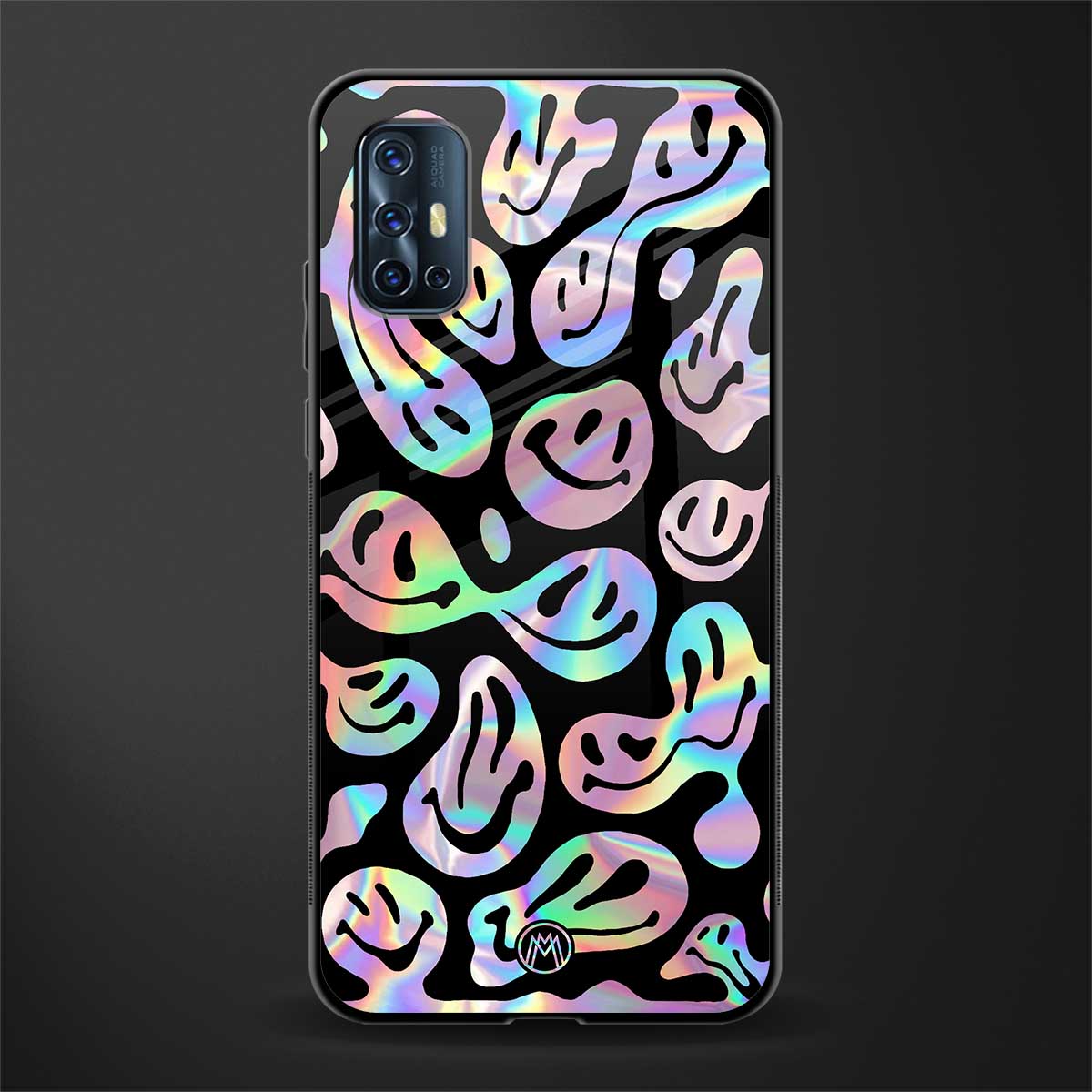 acid smiles chromatic edition glass case for vivo v17 image
