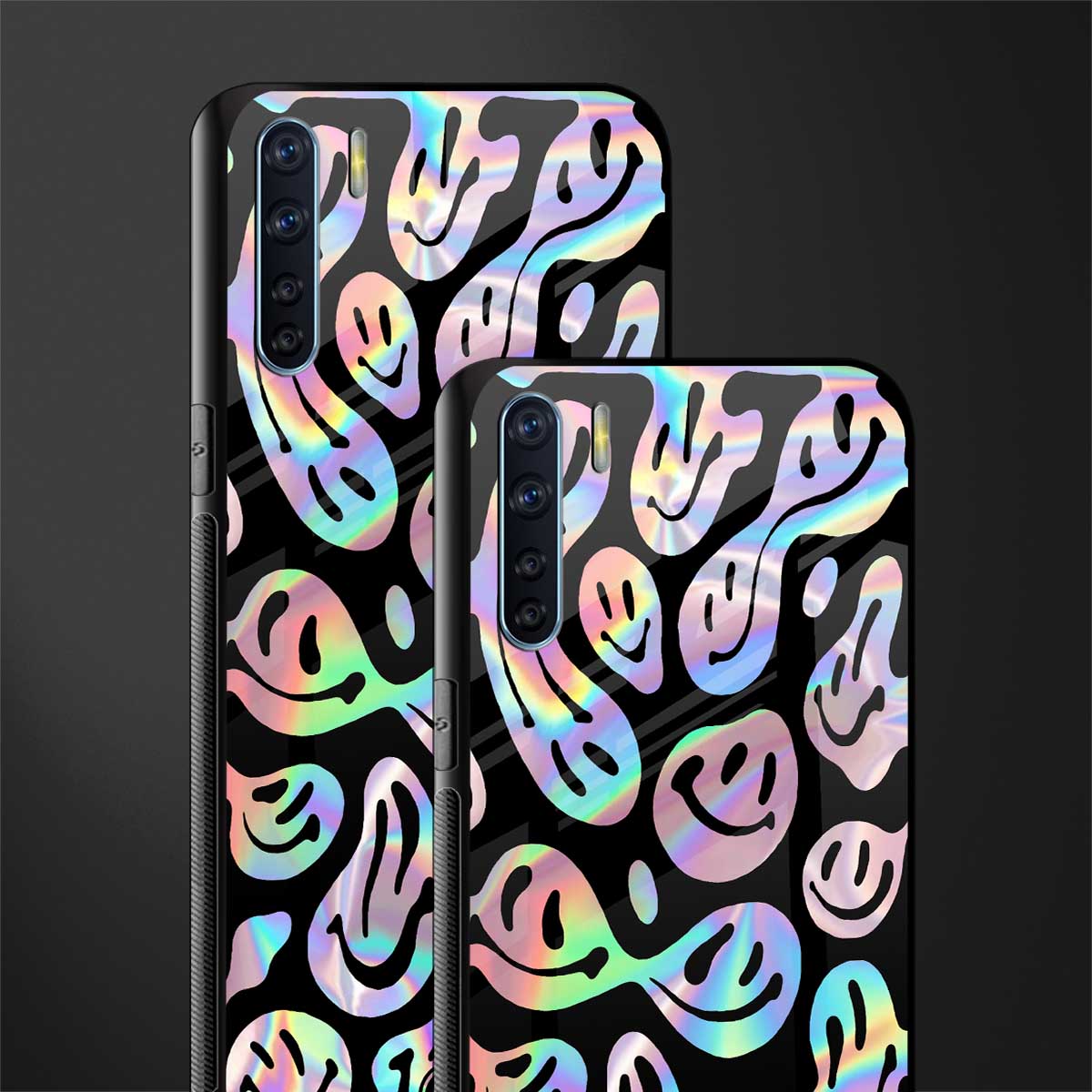 acid smiles chromatic edition glass case for oppo f15 image-2