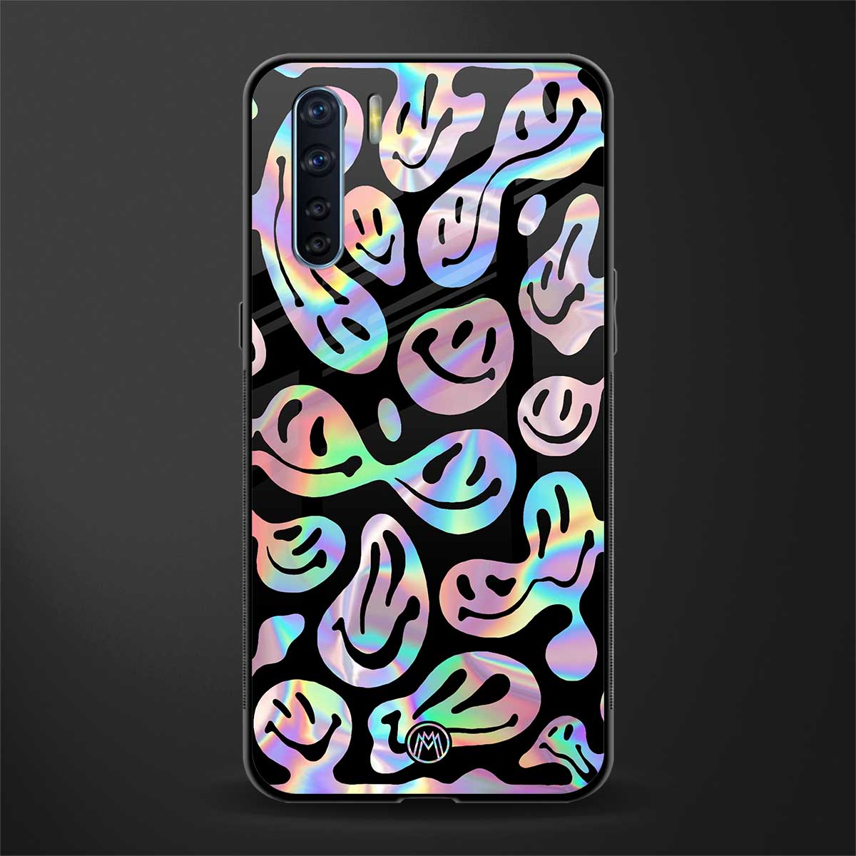 acid smiles chromatic edition glass case for oppo f15 image