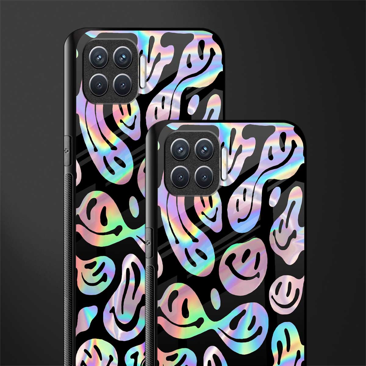acid smiles chromatic edition glass case for oppo f17 pro image-2