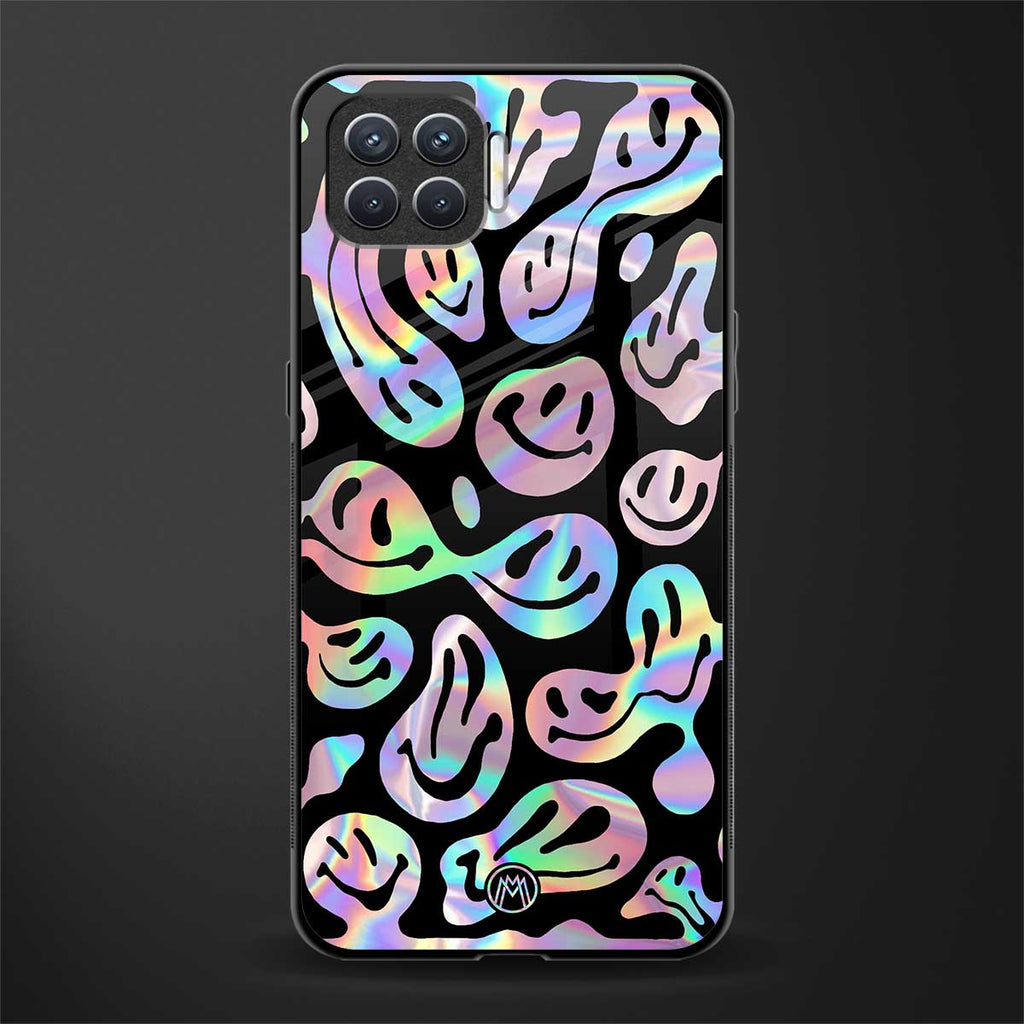 acid smiles chromatic edition glass case for oppo f17 pro image